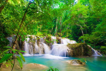 Panele Szklane  Waterfall in Kanjanaburi Thailand