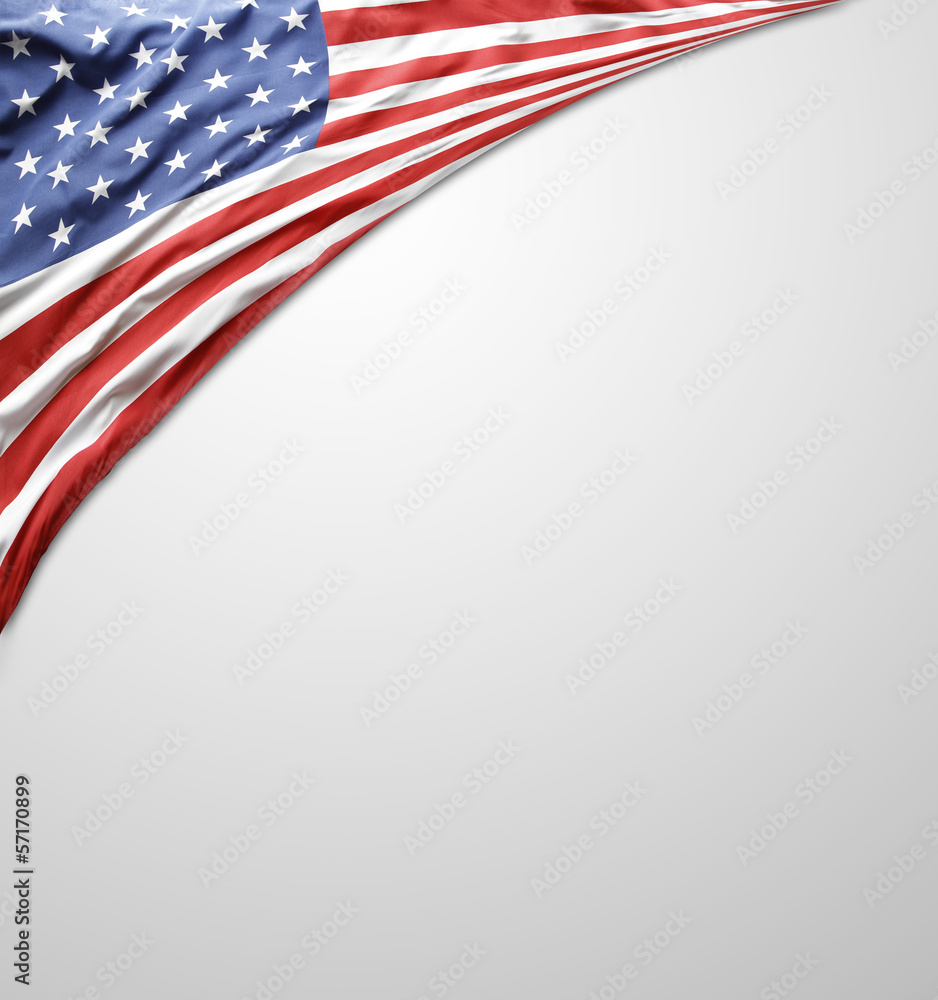 Sticker American flag on grey background