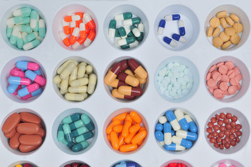 assortment of pills and capsules