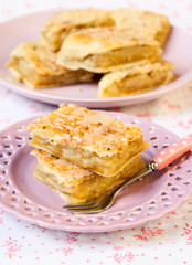 Apple pie bars on plate