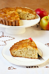 Slice of apple cake