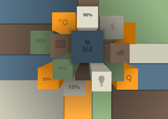 Vector modern business steps to success charts and graphs