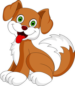 cute cartoon vector puppy dog