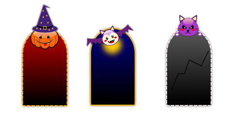 Set of funny halloween tags