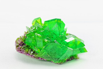 crystal macro photo in emerald color