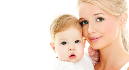 happy mother with baby