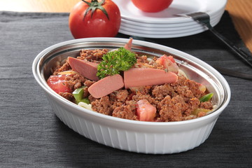 meat sausage risotto