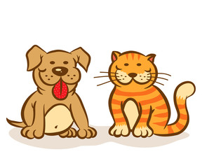 Obraz na płótnie Canvas Dog and cat