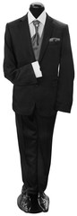Elegant black man's suit, isolated on a white background