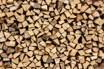Pile of chopped fire wood