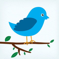 blue bird sitting on a tree branch