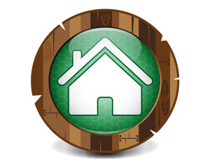 Wood house button