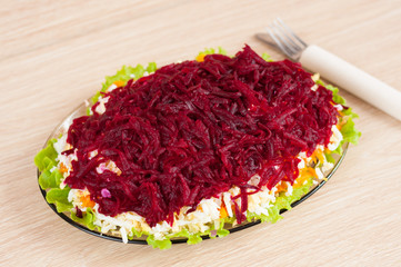 Vegetable salad with beetroot