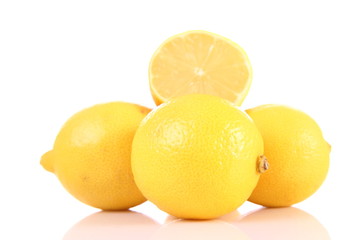 Lemons on white background