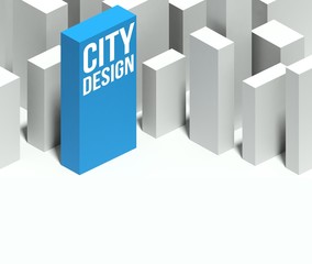 3d city design conceptual model of downtown