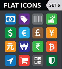 Universal Colorful Flat Icons. Set 6.