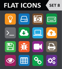 Universal Colorful Flat Icons. Set 8.