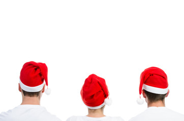weihnachtsmützen von hinten