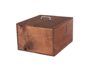 Wooden crate isolated on a white background