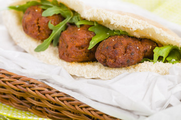 Kofta Kebab - Minced meat kebabs in a pita bread.