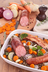 legumes with meat and vegetables