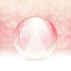 Vector snow globe. Layered.