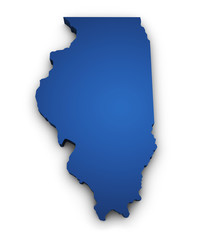 Map Of Illinois 3d Shape - obrazy, fototapety, plakaty