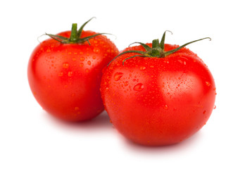 Pair of red ripe tomatoes