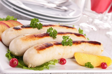 white pudding with apple