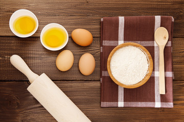 Eggs, milk and flour