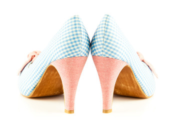 High heel women shoes on white background