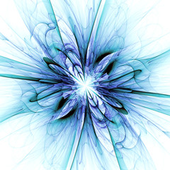 Naklejka premium Błękitny futurystyczny kwiat