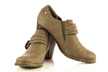 High heel women shoes on white background