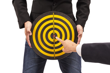 business target, hand aiming or pointing