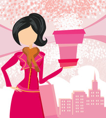 abstract fashion girl Shopping