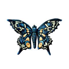 Big butterfly isolated on white background.