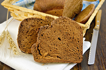 Rye homemade bread with ears on board