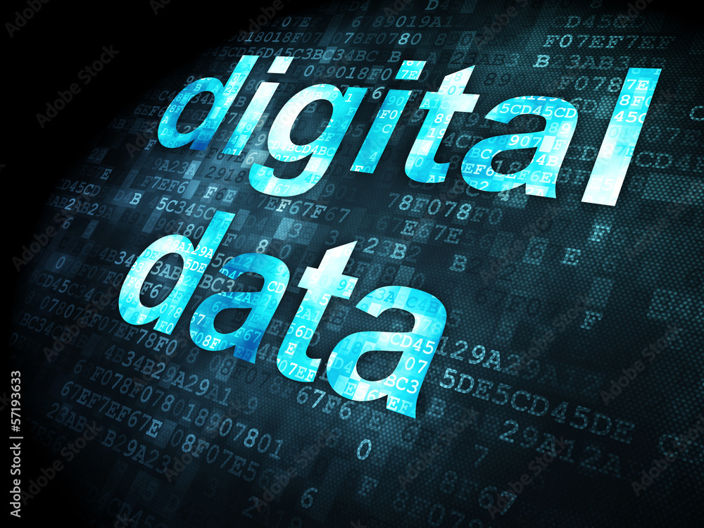 Poster data concept: digital data on digital background