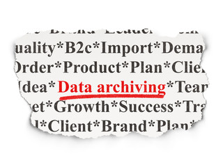 Information concept: Data Archiving on Paper background
