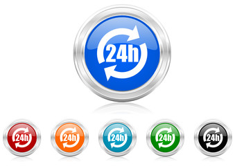 24h icon vector set