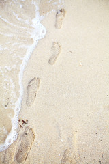 Steps on the beach.