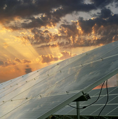 Solar power plant. Renewable, alternative solar energy.