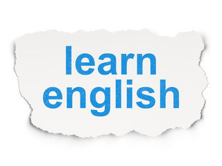 Education concept: Learn English on Paper background