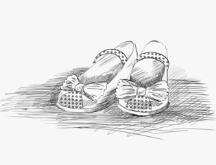 Fashionable  shoes for little girls.