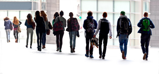 A large group of young people.