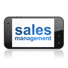 Advertising concept: Sales Management on smartphone