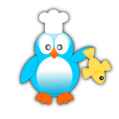 Cartoon penguin chef