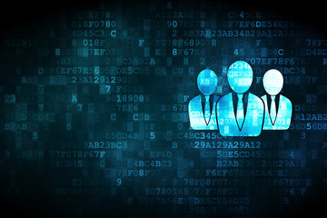 Advertising concept: Business People on digital background