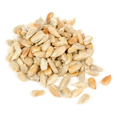 Shelled Sunflower Seeds Isolated on White Background