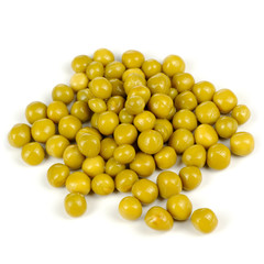 Canned Green Peas Isolated on White Background